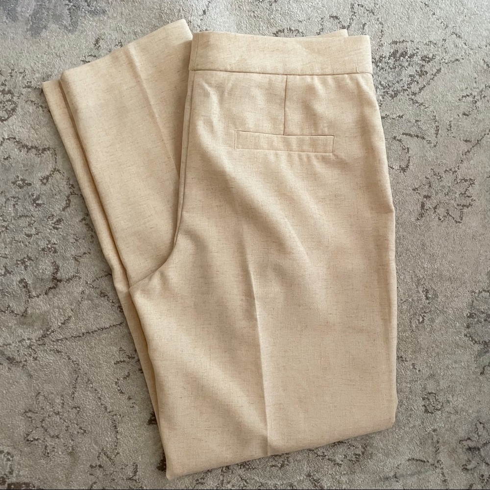 Mango Suit Dress Trousers in Heathered Butter Cream/Yellow Size 6